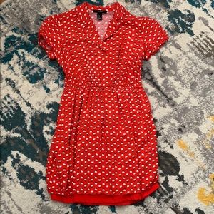 Vintage style mini dress, rooster chicken